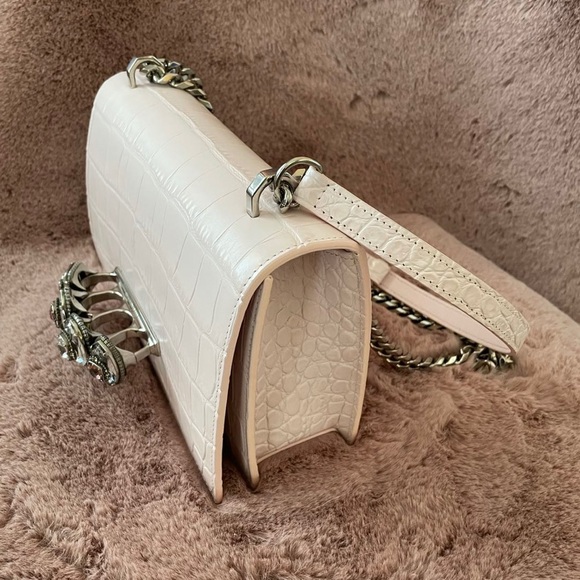 ALEXANDER MCQUEEN
Jewelled pale rose croco satchel - Picture 2 of 6